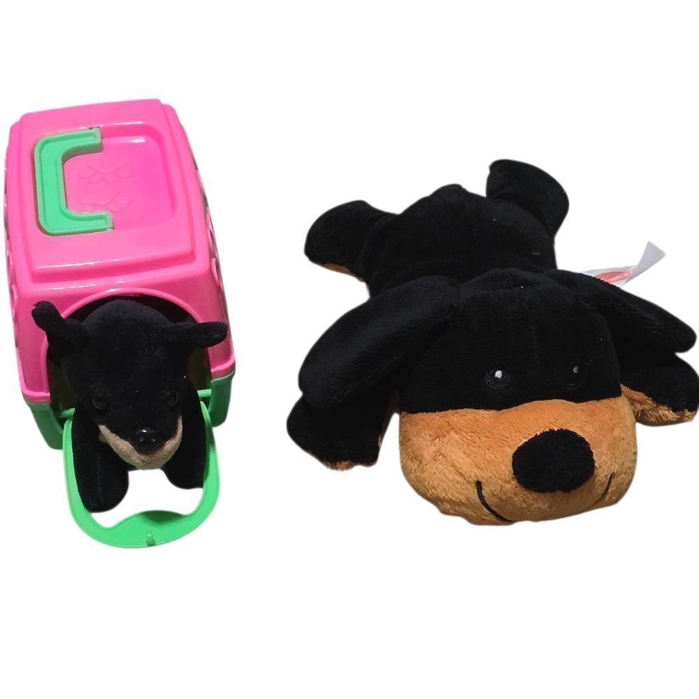 Plush Dog Toy Set with Carrier